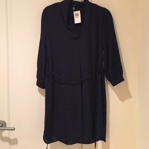 Aqua polyester dress in black- never worn!