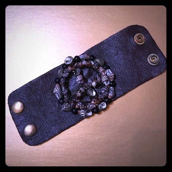 Handmade leather cuff bracelet