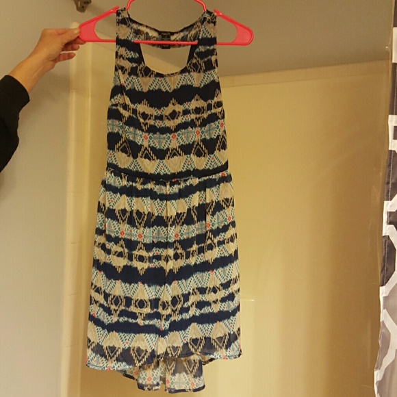 High low printed dress
