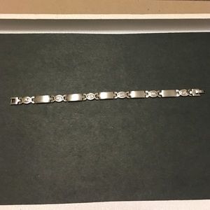 4/$25 ** New 8" silver pl titanium bracelet