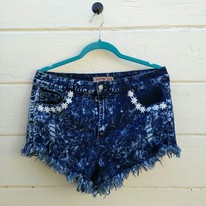 Demin rugged short shorts