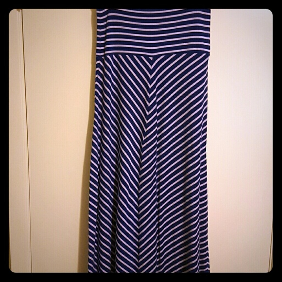 Striped blue maxi skirt