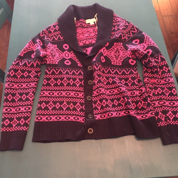 1X forever 21 neon pink and dark navy cardigan