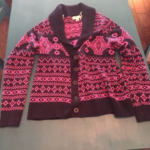 1X forever 21 neon pink and dark navy cardigan