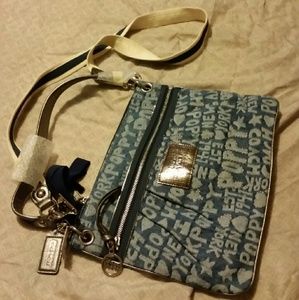 Coach demin messenger bag