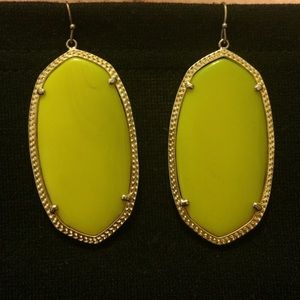 Neon yellow Danielle Kendra Scott earrings