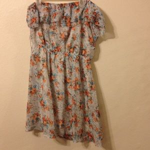 Rue 21 floral, one shoulder dress