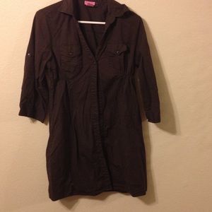Brown button up dress