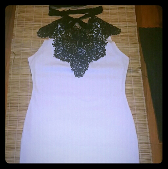 Crochet neck dress