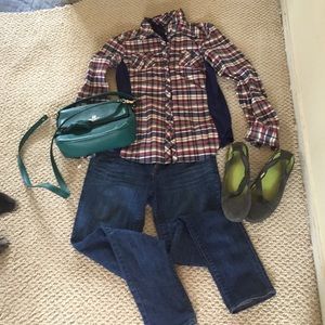 Plaid button down shirt