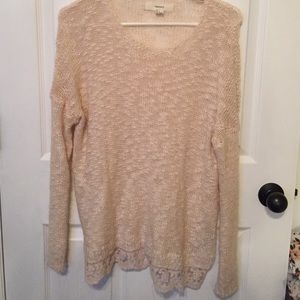 Lace trim sweater