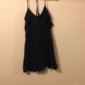 Navy blue spaghetti strap dress. Built in bra