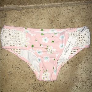 Frankie's Bikinis Koa bottoms in pink pansies