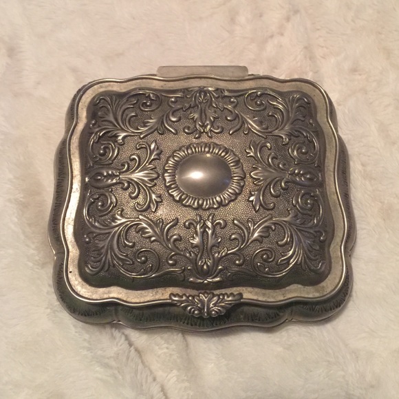 Antique silver jewelry box