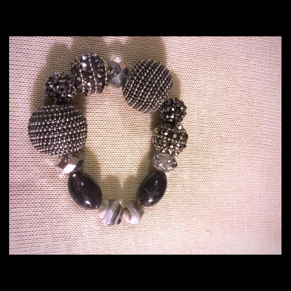 Silver and black fashion bracelet