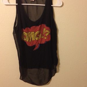 Hi low top. Black graphic tee.