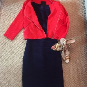 Stretch pencil skirt with ruching