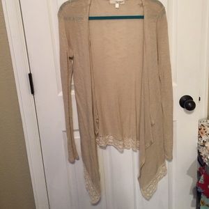 Lace trim cardigan