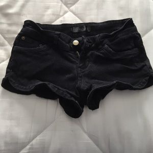 Black mini shorts
