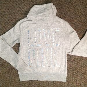 VS PINK Grey Zip Up Sweatshirt