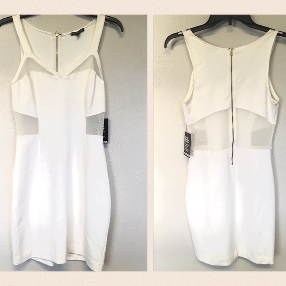 White Express Mesh Cutout Dress