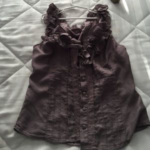 Button up plum colored shirt