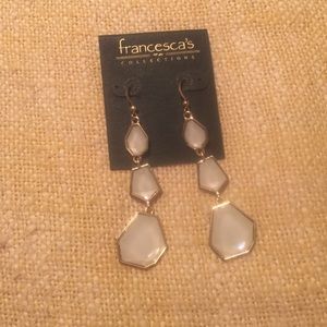 Francesca's White Gem Earrings- never worn- NWT
