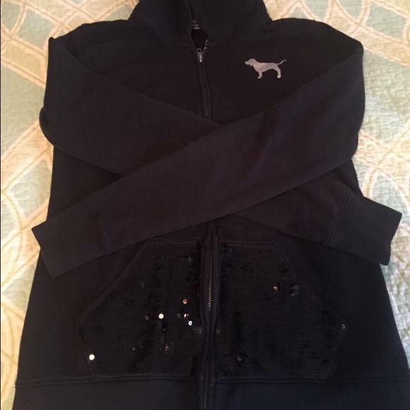 VS Pink sequin zip-up