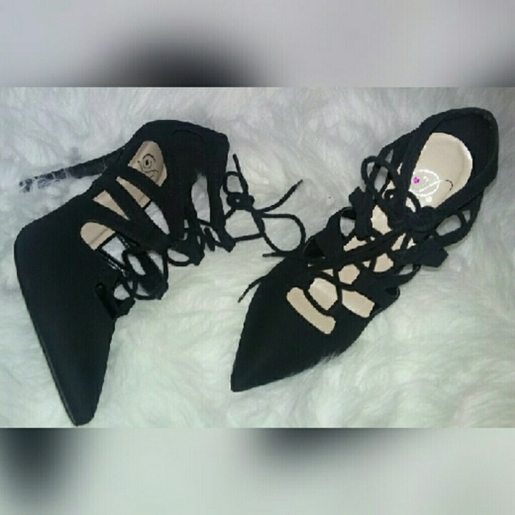 SOLD Faux Suede Heels - Picture 4 of 4