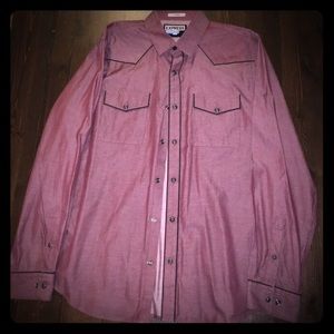 Men's maroon express button down