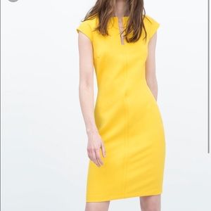 Zara canary yellow shift dress