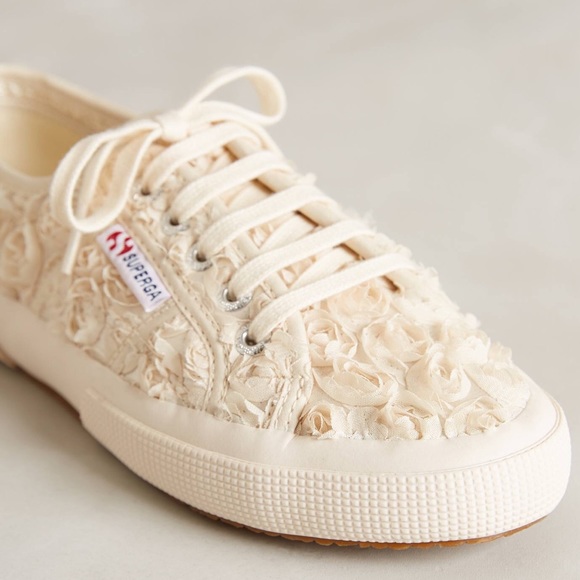 Superga Shoes - Ivory White Bridal Superga sneakers floral