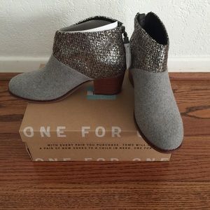 TOMS Silver and Grey Booties