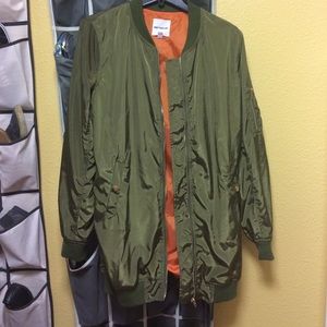 Olive fashion nova long bomber-new never worn