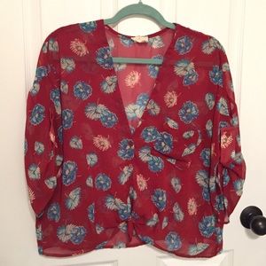 Cropped flower blouse