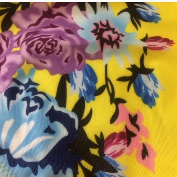 Yellow Floral Bandeau Bikini - Picture 4 of 4