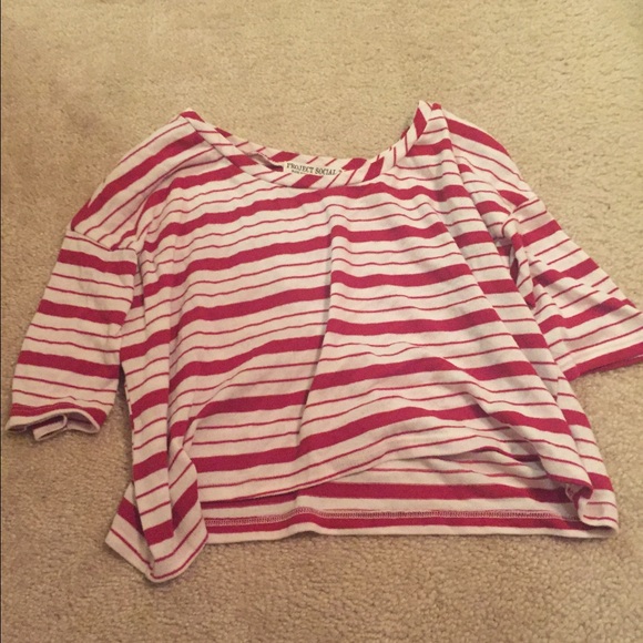 Cropped urban outfitters stripped tee