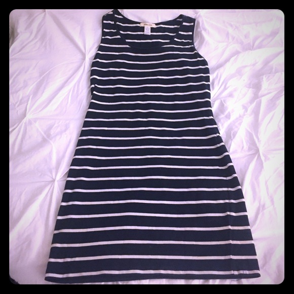 Navy And White Striped Dress