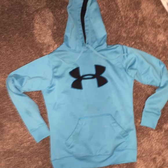Blue Under Armour hoodie.