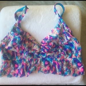 VS Pink Multicolored Lace Bralette