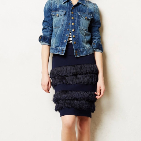 Anthropologie Eva Franck fringe pencil skirt