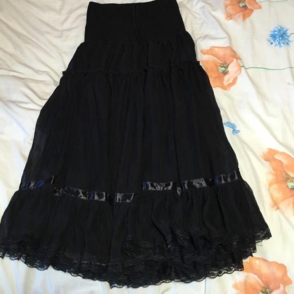 Lapis Long Black skirt