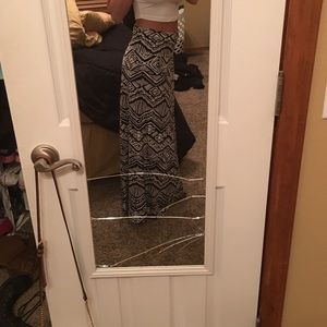 B/W Tribal Maxi Skirt