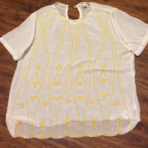 Sheer beaded shirt