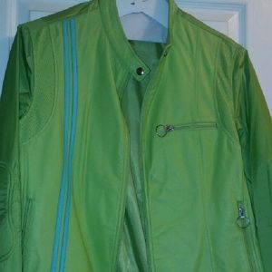 Leather and Nylon Motorcycle Jacket