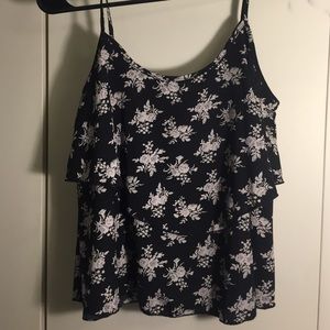 Dark Floral Tier Tank