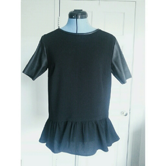 H&M peplum black blouse