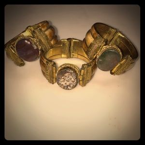3 Rustic Boho Bangles with screw closure