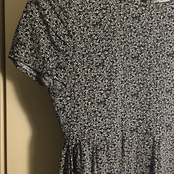 Dark Blue Floral Babydoll Dress