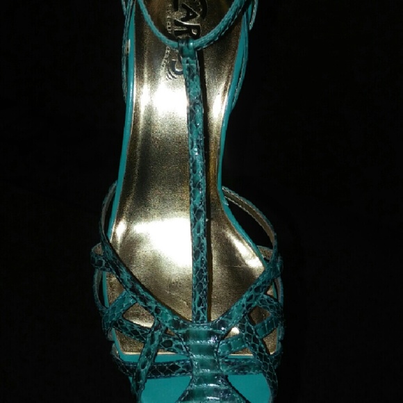Snakeskin strappy heels